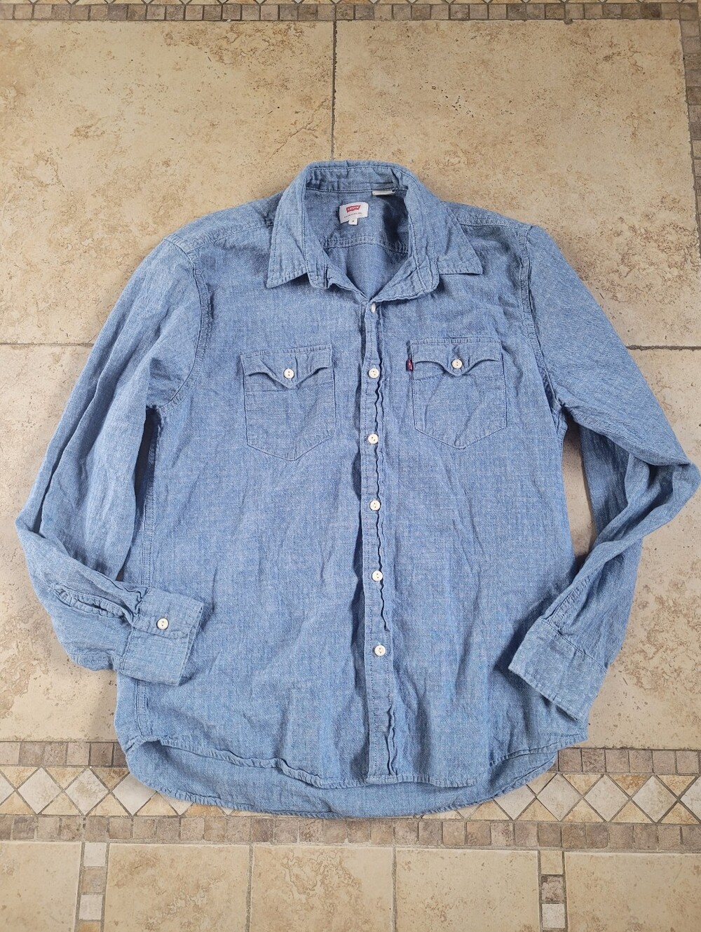 Levi's Light Blue Chambray Workshirt with Chest Pockets